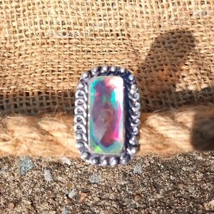 Fire Rainbow Topaz 925 Ring